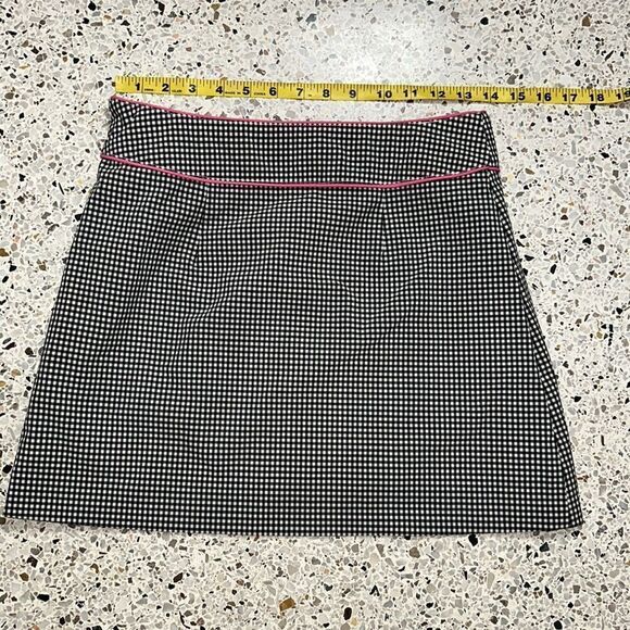 TIBI black white gingham check retro mini skirt pink trim 2 - Picture 4 of 6